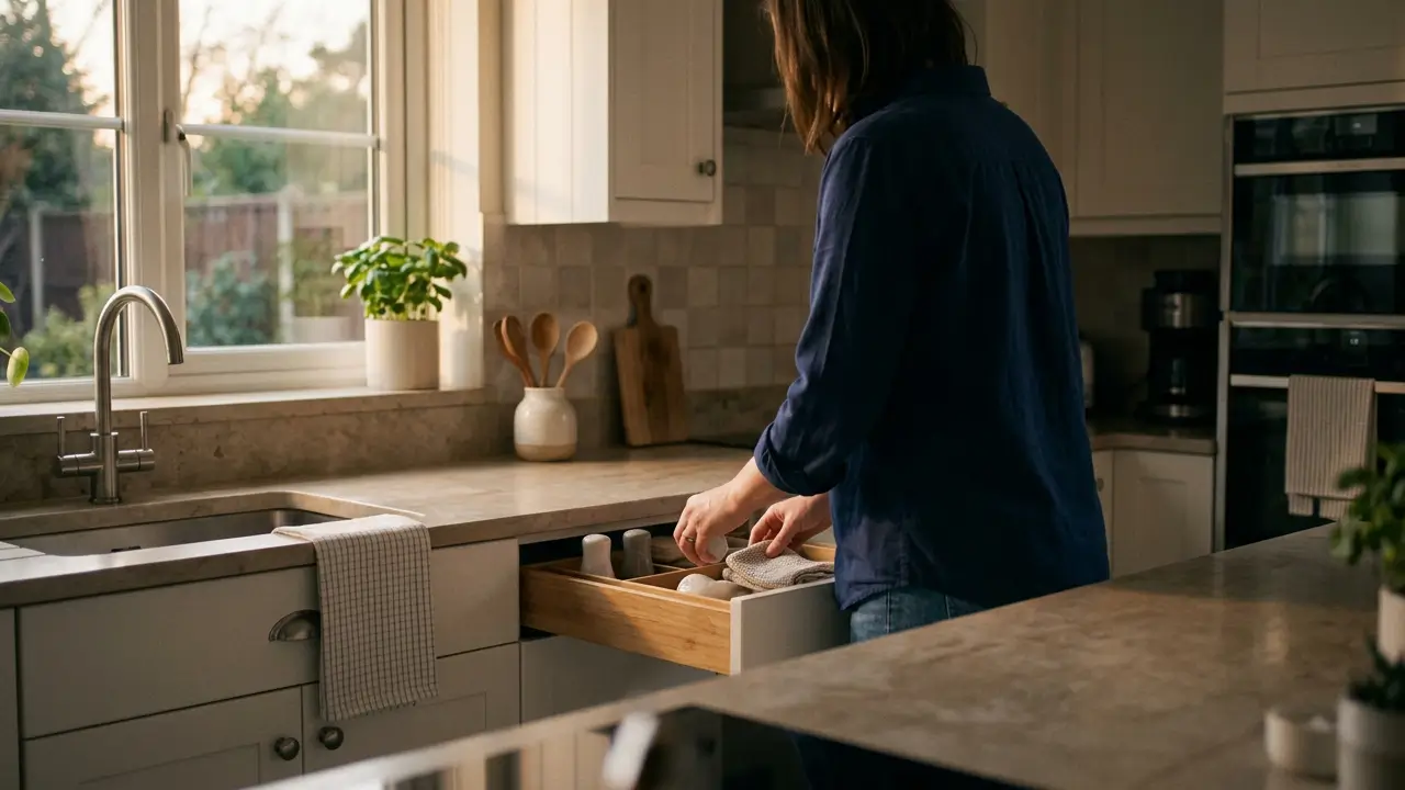 hábito simples para manter a cozinha organizada todos os dias
